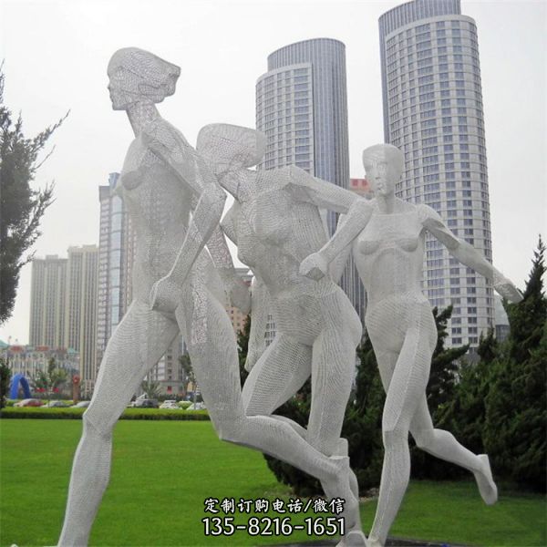 不锈钢户外体育广场运动人物雕塑