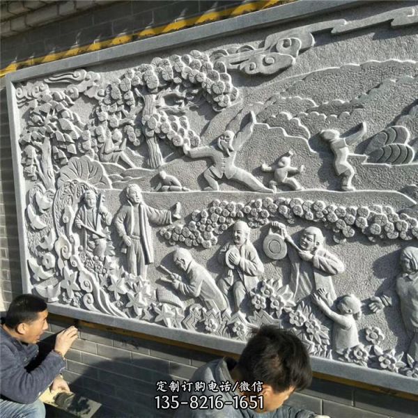 广场黄砂岩青石浮雕壁影文化墙（4）