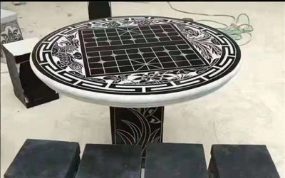 梅兰竹菊象棋石桌凳