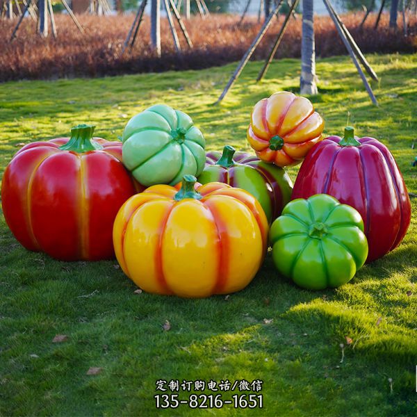 大型仿真水果蔬菜雕塑 园林草坪玻璃钢彩绘植物摆件（1）
