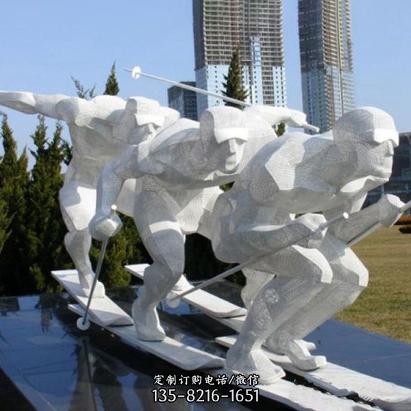 不锈钢运动雕塑 校园体育馆户外景观人物雕像（1）