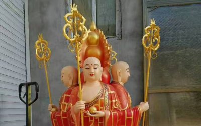 镇庙神像：玻璃钢地藏王雕塑