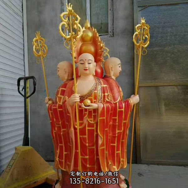 镇庙神像：玻璃钢地藏王雕塑