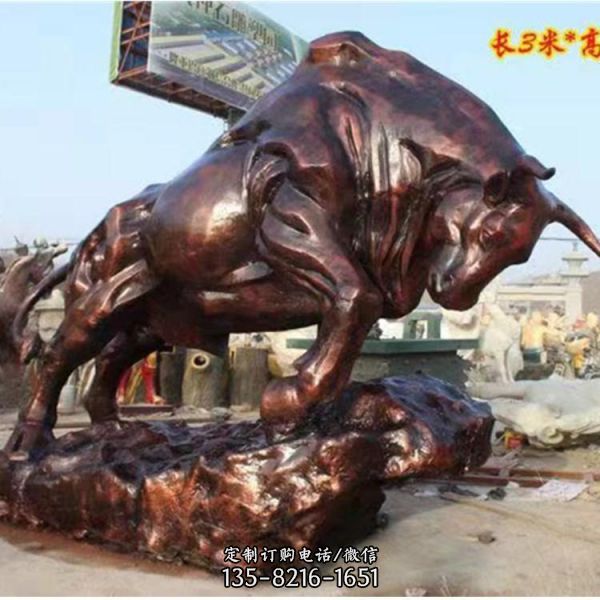 广场大型纯铜打造激励奋进 农耕牛雕塑（4）