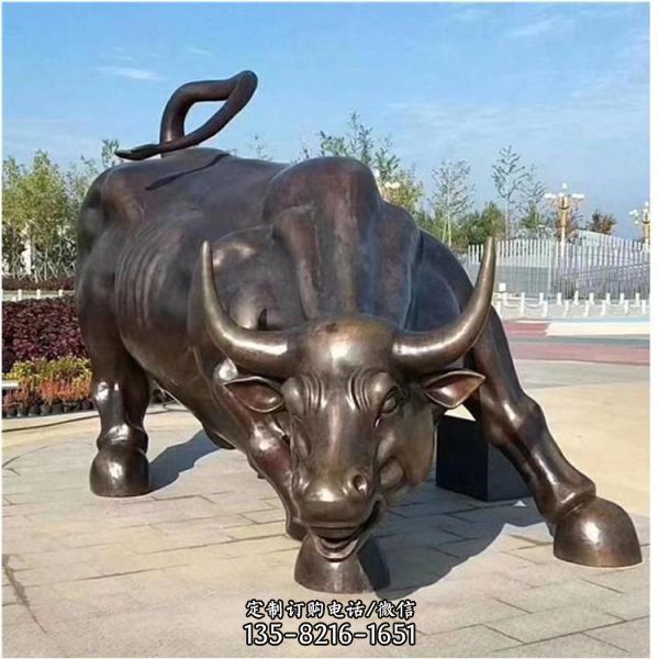广场大型纯铜打造激励奋进 农耕牛雕塑（6）