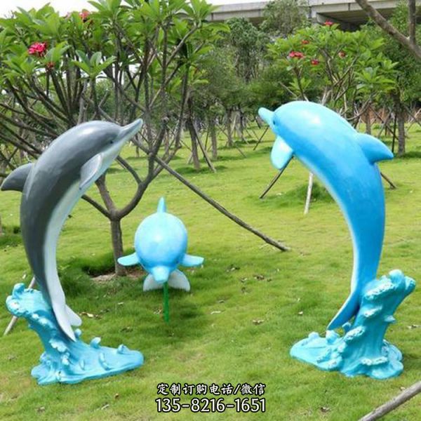 玻璃钢彩绘动物雕塑广场景观摆件