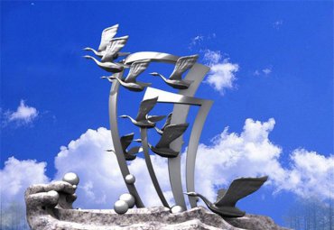 抽象大雁大型不锈钢雕塑