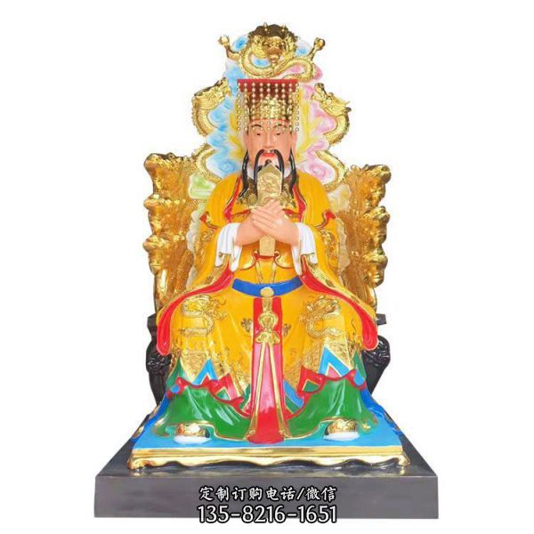 寺庙供奉玻璃钢彩绘玉皇大帝和王母娘娘雕塑（1）