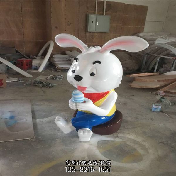 幼儿园玻璃钢卡通工艺品摆件兔子雕塑（4）