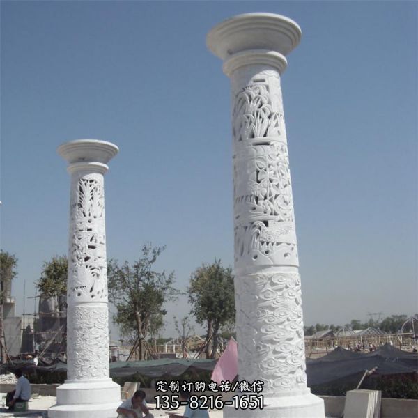 大理石户外园林景观创意文化柱雕塑