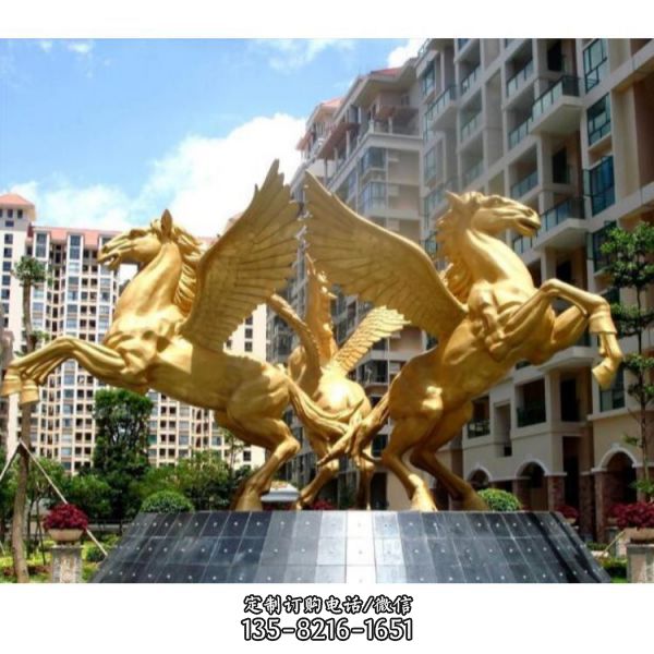 公园广场不锈钢户外大型战马雕塑（4）