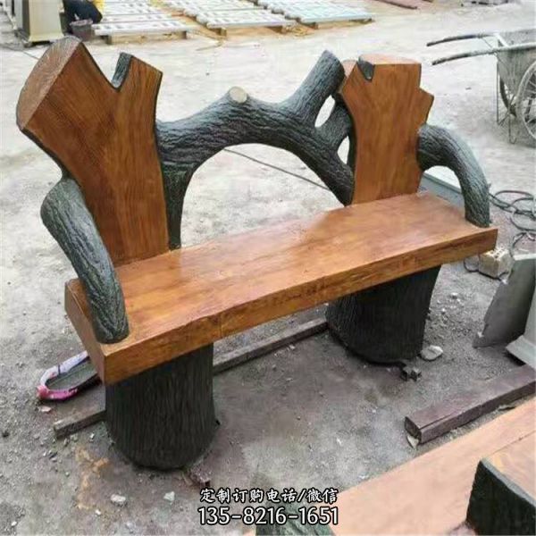 景区公园仿木创意长椅长凳雕塑（3）