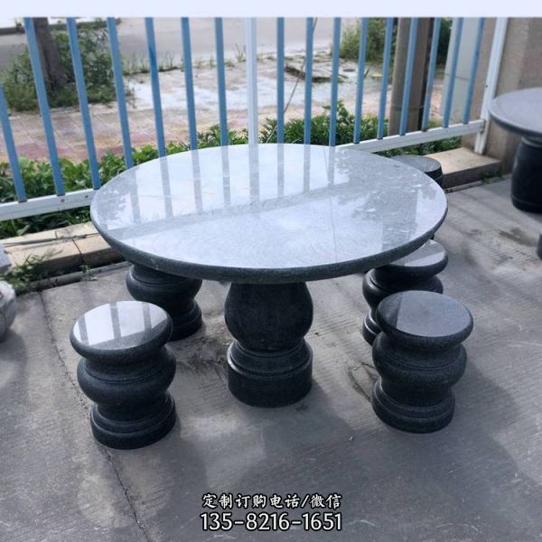 石桌石凳庭院户外精美  园林广场石雕石桌椅雕塑（4）