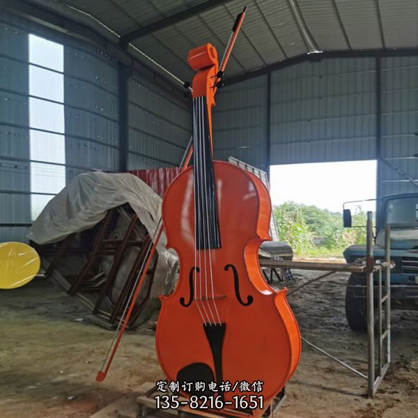 音乐学校装饰不锈钢仿真大提琴乐器标志性雕塑