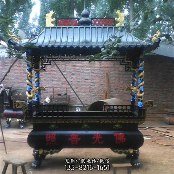 青铜器寺庙上香祈福香炉雕塑（3）