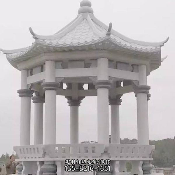 中式石雕凉亭户外公园纳凉休息凉亭雕塑（6）
