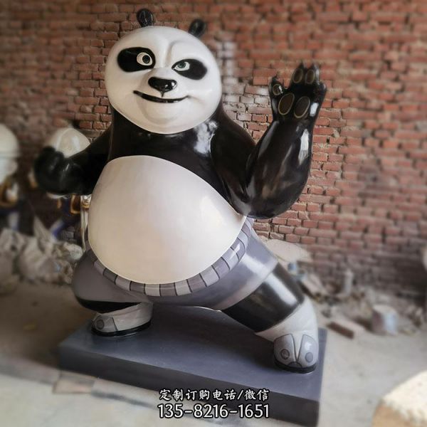 玻璃钢功夫熊猫卡通动物雕塑  幼儿园门店招揽商店摆件（1）