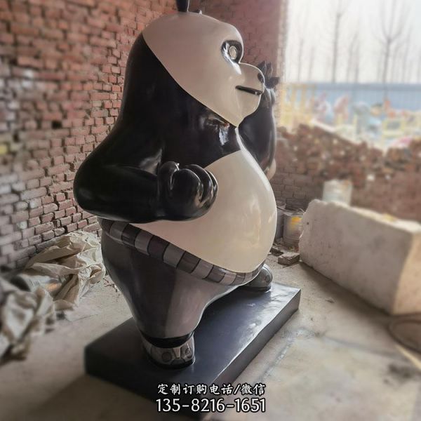 玻璃钢功夫熊猫卡通动物雕塑  幼儿园门店招揽商店摆件（5）