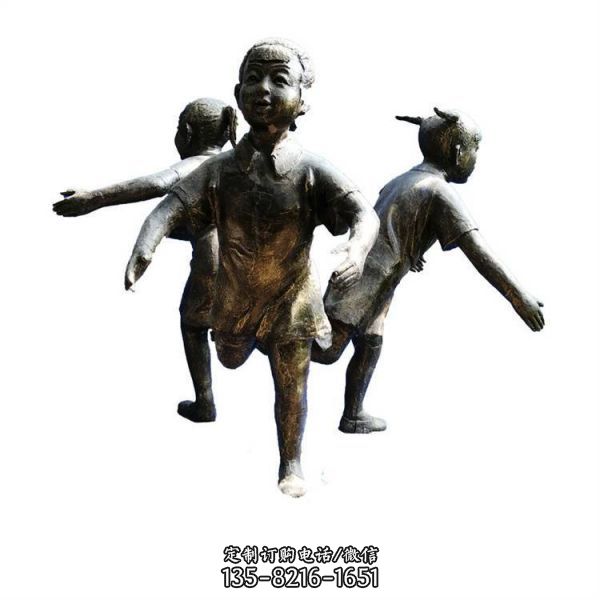 铸铜人物雕塑 农耕步行街民俗小品童趣校园文化装饰摆件（5）