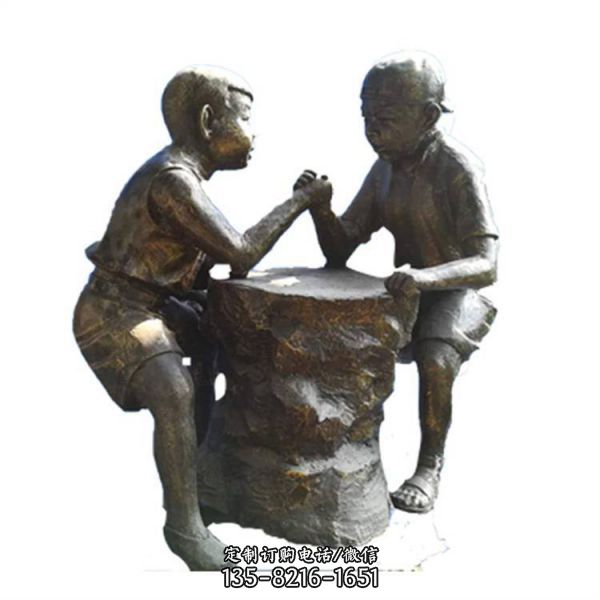 铸铜人物雕塑 农耕步行街民俗小品童趣校园文化装饰摆件（4）