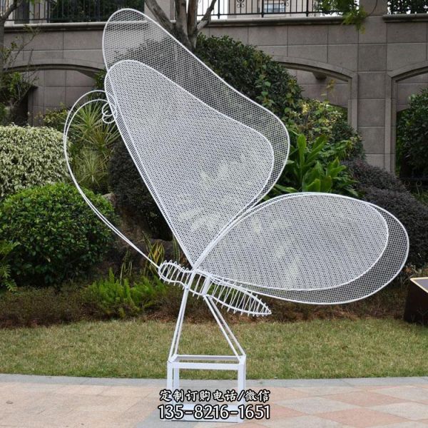 不锈钢镂空抽象园林金属拉丝蝴蝶雕塑