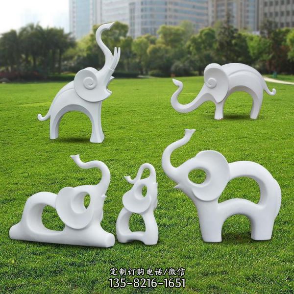 不锈钢抽象创意户外园林大象摆件