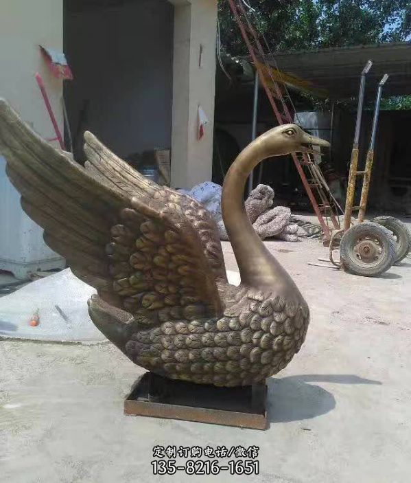 铜雕户外园林景观动物天鹅雕塑