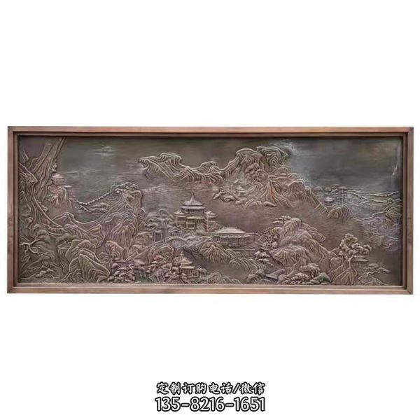 室内抽象铜浮雕山水风景画
