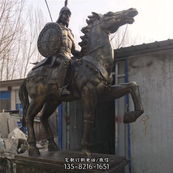 玻璃钢仿铜将军骑马人物雕塑城市广场景观雕塑