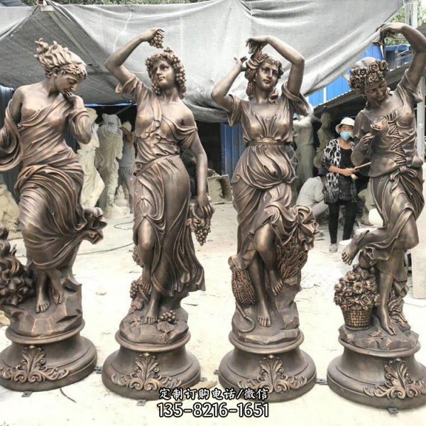 景区玻璃钢西方欧式四季女神人物雕塑摆件