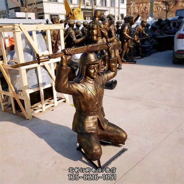 大型城市广场铸铜黄铜人物动物雕塑（2）
