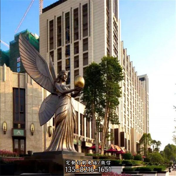 不锈钢人物天使雕塑 大型园林景观广场商场美陈摆件