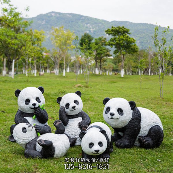 仿真动物熊猫户外草坪幼儿园小区售楼部景区装饰品摆件（3）