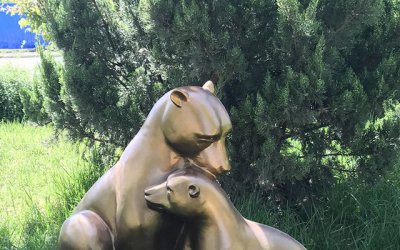 母子情深仿铜熊雕塑