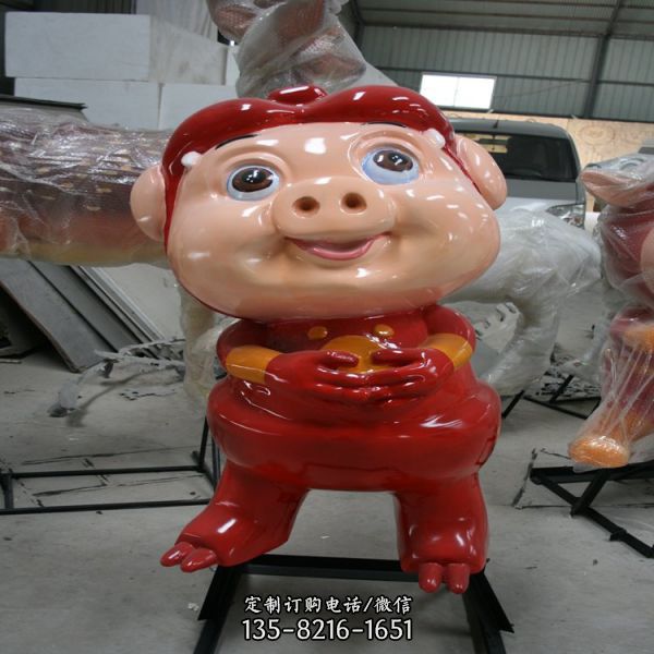 猪猪侠雕塑是一款玻璃钢制作的卡通动漫公仔雕塑，主要…