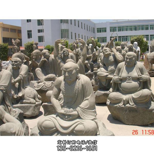 寺庙户外砂岩雕刻十八罗汉佛像雕塑（3）