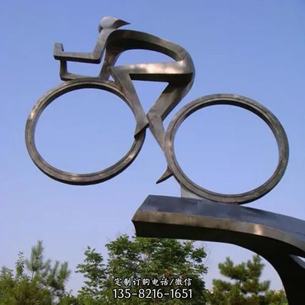 不锈钢抽象体育运动人物景观雕塑 拉丝广场体育馆地标性摆件（2）