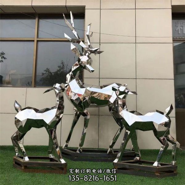 不锈钢动物雕塑 城市景观园林大型动物摆件