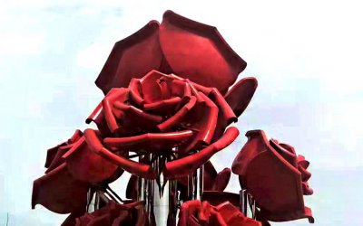 大型仿真玫瑰花景观雕塑