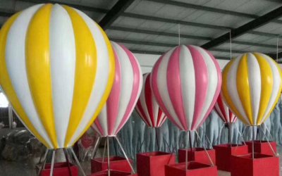 多彩玻璃钢热气球景观雕塑