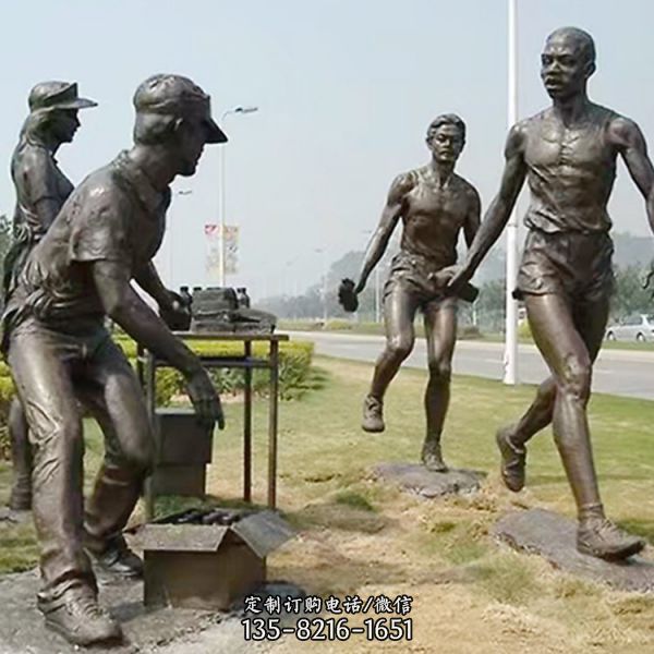 精英奔跑，共庆青春——城市街道装饰仿铜马拉松跑步雕塑