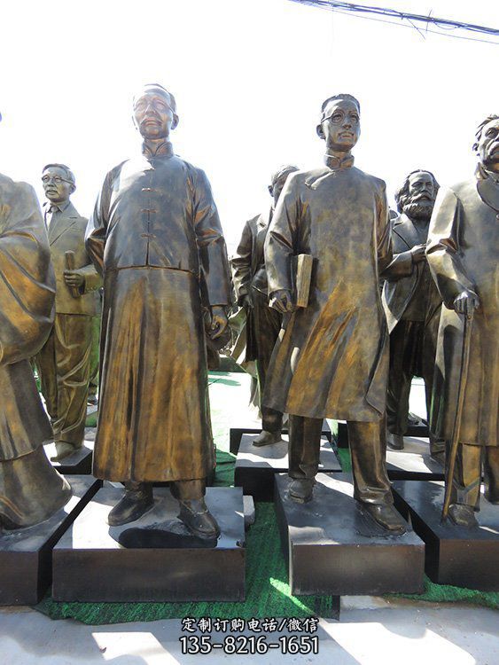 景区广场摆放玻璃钢历史名人雕塑（4）