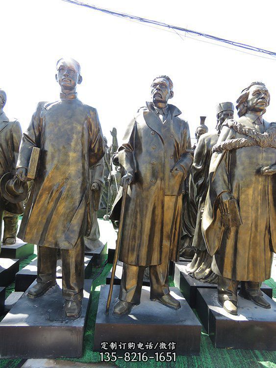 景区广场摆放玻璃钢历史名人雕塑（2）
