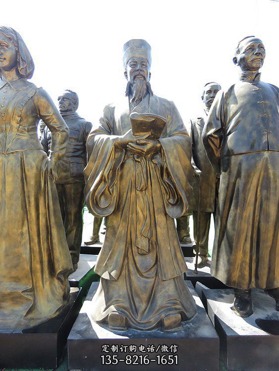 景区广场摆放玻璃钢历史名人雕塑（3）