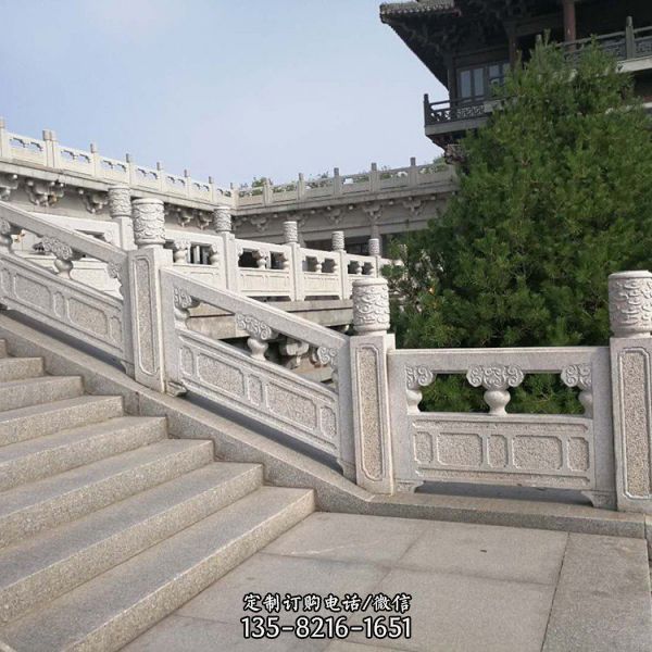 景点寺院古建天然石材大理石雕刻楼梯台阶防护栏杆栏板