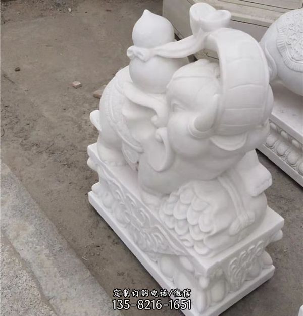 石雕园林大型别墅门口门墩招财大象雕塑（4）