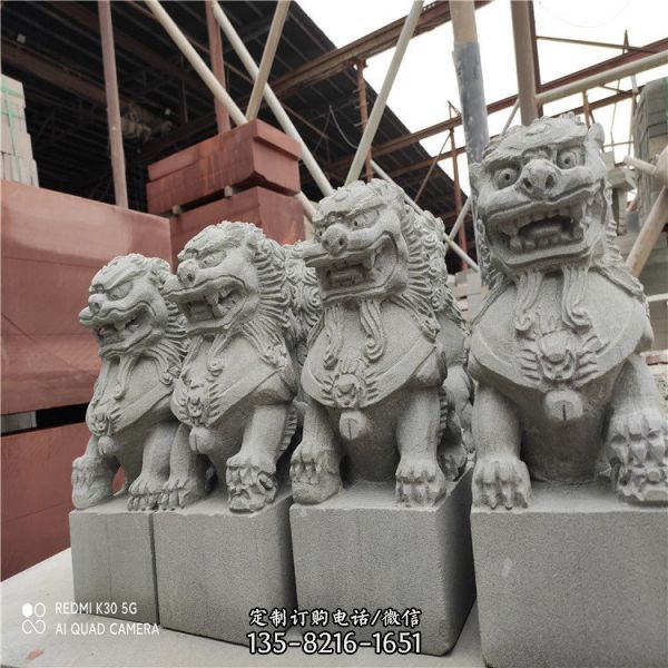 景区古建门口青石雕刻狮子动物雕塑摆件（3）