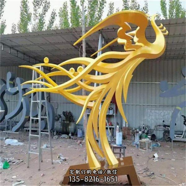 不锈钢大型艺术品不锈钢抽象凤凰雕塑
