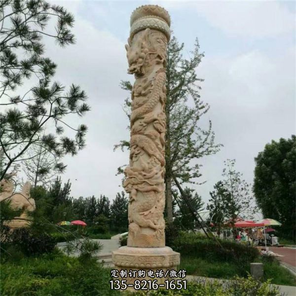 广场故宫大型文化柱盘龙石柱雕塑（1）