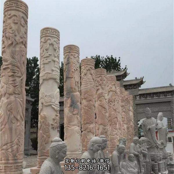 广场故宫大型文化柱盘龙石柱雕塑（3）